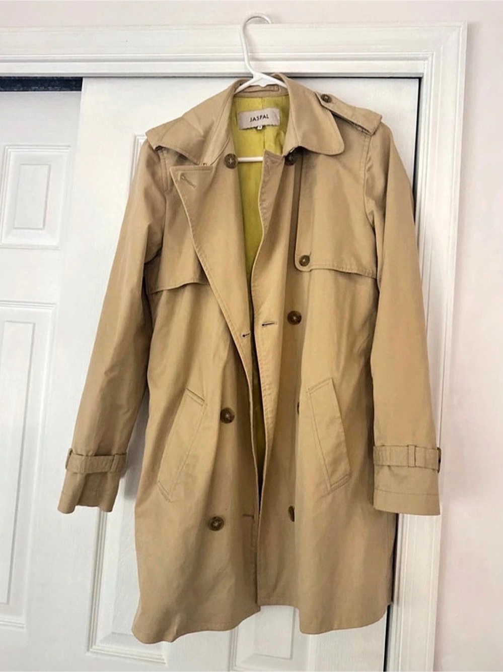 Jaspal Women's Cotton Blend Trench Coat Size Medium Like New